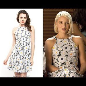 Eva Franco Anthropologie Nova Dress Gardenia Floral Embroidered A-Line